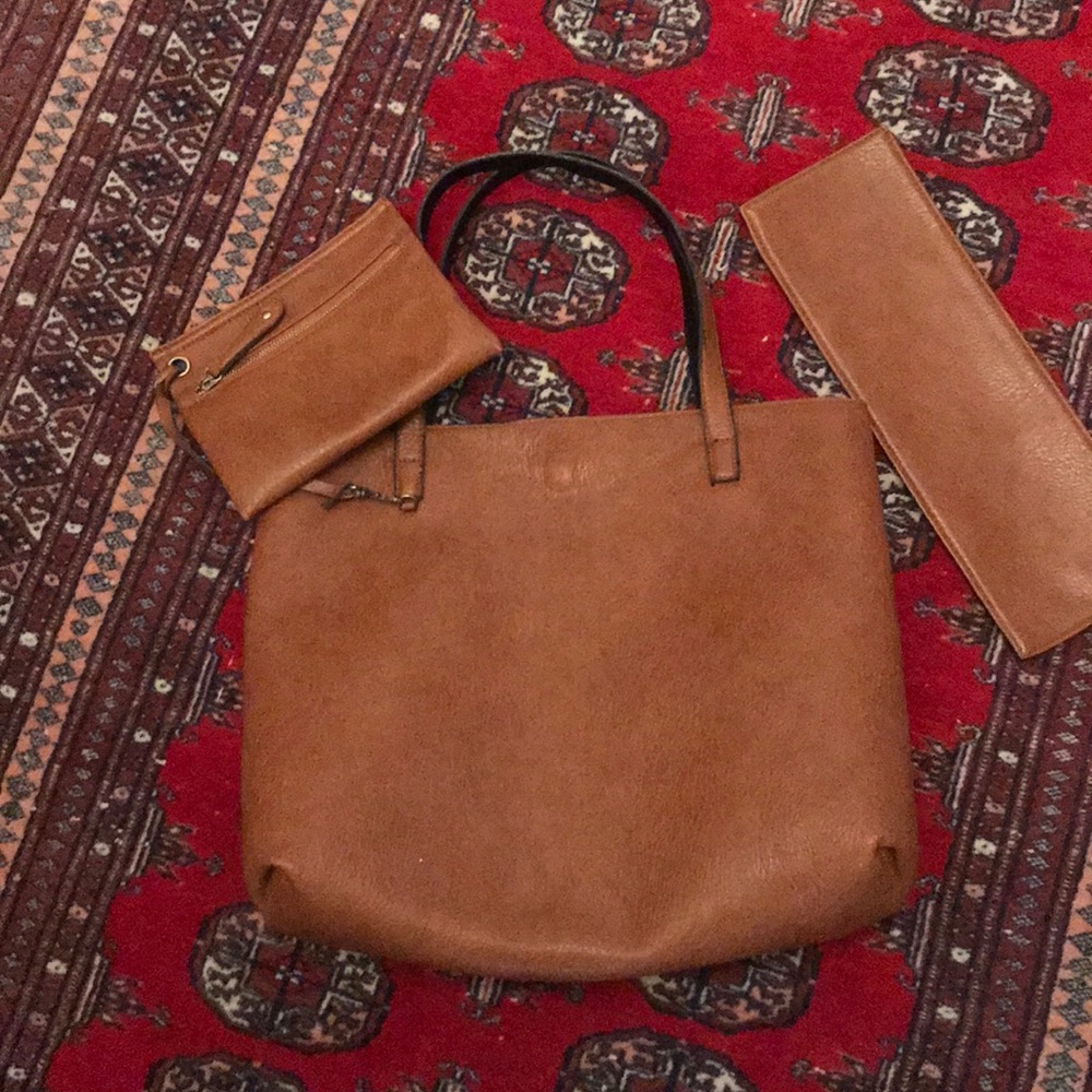 Black and Tan reversible tote